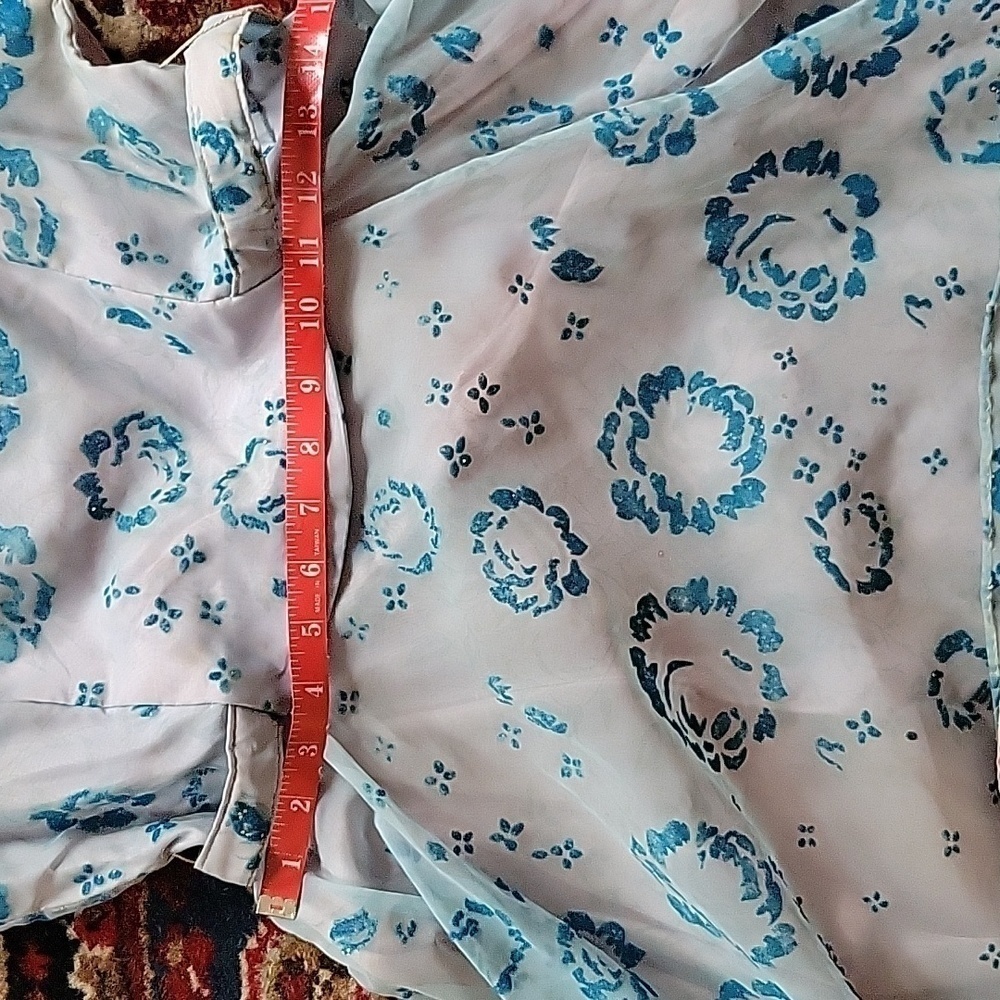 Authentic 1950s Chiffon Floral Overlay Lined A Line Party Dress - Picture 8 of 16